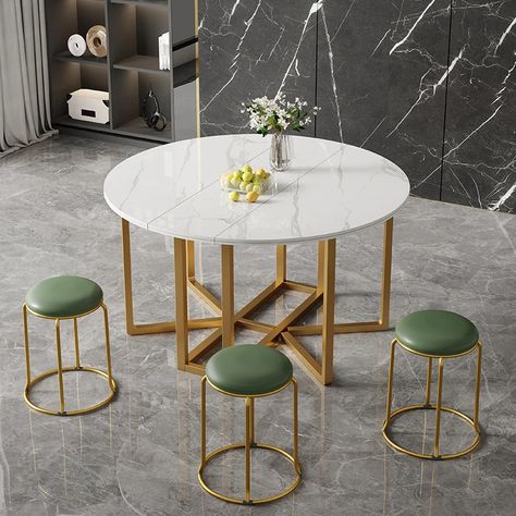 Luxury Extendable Dining Table Legs Metal Gold Folding Design Dining Table Space Savers Mesas De Design Dining Table, Table Legs Metal, Metal Table Legs, Dining Table Legs, Extendable Dining Table, Space Savers, Table Legs, Room Furniture, Living Room Furniture