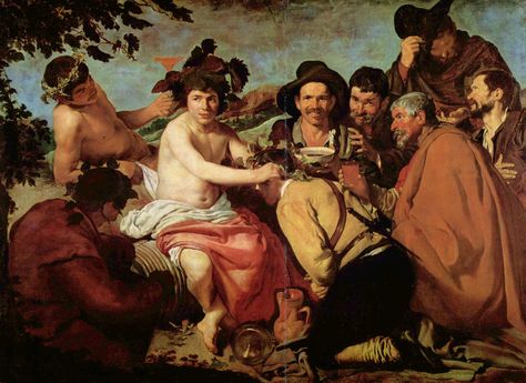 Diego Velázquez (Spanish 1559–1660) [Baroque, Portrait] El Triunfo de Baco Los Borrachos (The Triumph of Bacchus The Drunken), 1628-1629. Prado Museum, Madrid. Fantin Latour, Diego Velazquez, Spanish Art, Spanish Painters, Baroque Art, Paul Cezanne, Spanish Artists, Oil Painting Reproductions, European Art