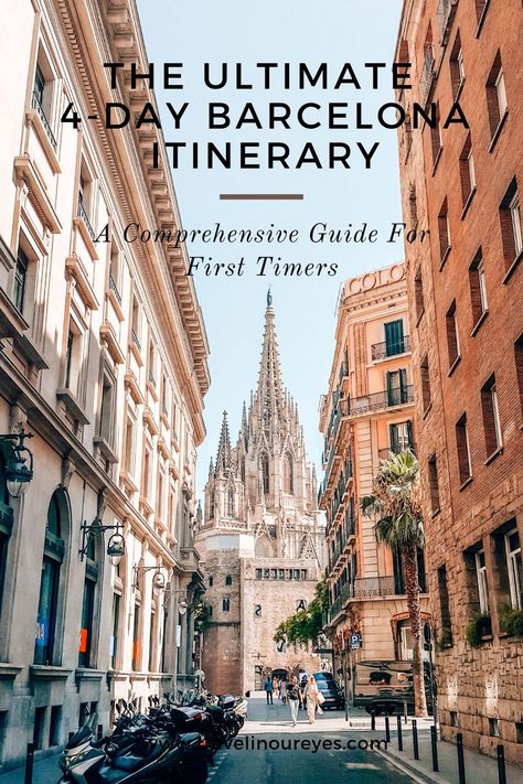 Discover the best of Barcelona with our 4-day itinerary for first-timers! From the iconic Park Güell to the Gothic Quarter and the beautiful beaches, experience the city's unique culture and history. With insider tips on where to eat, shop, and explore, you'll make the most of your trip. Don't miss out on the ultimate Barcelona experience! Places To Visit In Barcelona, Barcelona Itinerary, Unique Culture, Gothic Quarter, Park Güell, Barcelona Travel, The Gothic, Iconic Landmarks, Best Places To Visit