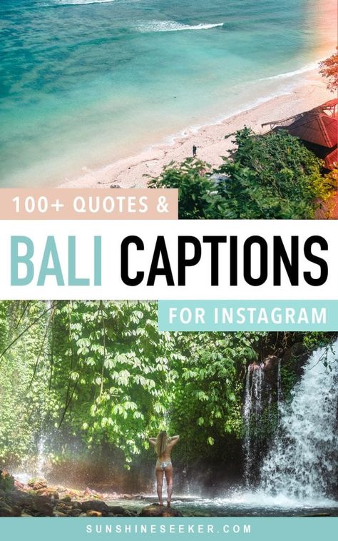 100+ Bali quotes & captions for Instagram Bali Ig Captions, Bali Captions Instagram, Bali Quotes, Travel Captions Instagram, Waterfall Captions, Vacation Captions, Temple Bali, Beach Captions, Gili Air