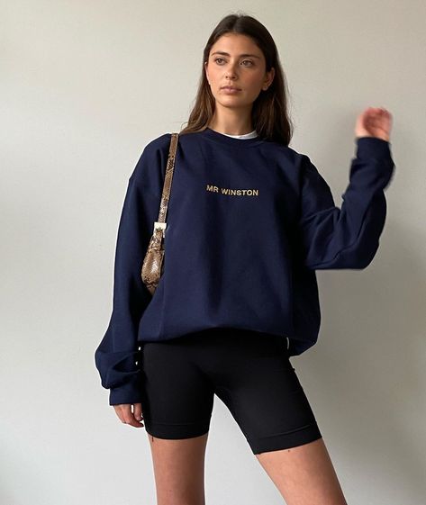 MR WINSTON on Instagram: “Introducing our new light weight fleece crewnecks with our gold embroidered logo - these are perfect to throw on post work out with a soft…” Mr Winston, Vintage Gym, Stylish Knitwear, Summer Dresses Online, College Shirt, Chic Outfit Ideas, Biker Short, Fashion Capsule, Chic Outfit