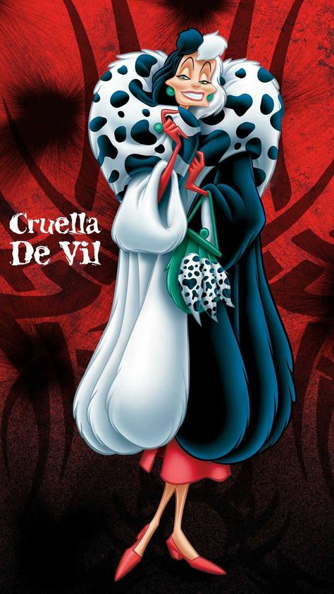 Villain Portrait, 101 Dalmatians Cruella, Movies Wallpaper, Alphabet Challenge, Evil Disney, Art Geek, Cruella Deville, Villain Character, Disney 101 Dalmatians