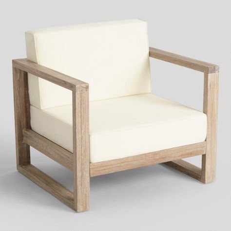 Whitewash Sevilla Outdoor Occasional Armchair World Market Chair, Affordable Outdoor Furniture, Modern Outdoor Sofas, Painting Wooden Furniture, Modern Outdoor Chairs, Modern Outdoor Furniture, Furniture Layout, Modern Diy, Décor Diy