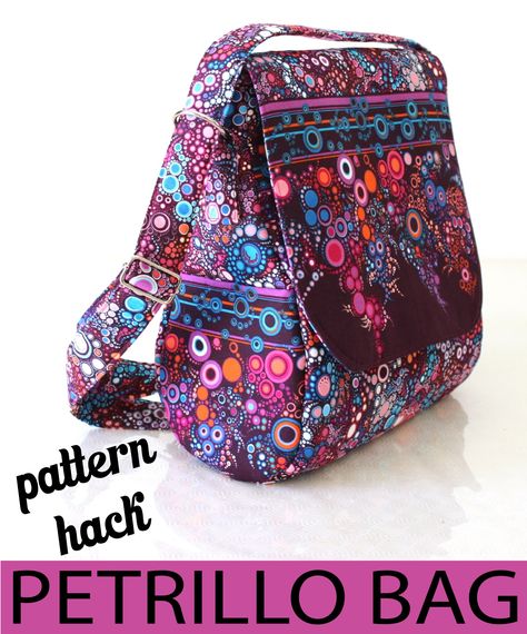 Pattern Hack - Petrillo Bag - Sew Sweetness Diy Backpack Purse Free Pattern, Big Bag Patterns To Sew, Free Backpack Sewing Pattern, Quilted Backpack Pattern, Free Bag Patterns To Sew, Hand Bag Pattern, Diy Quilted Bag, Backpack Pattern Sewing, Backpack Sewing