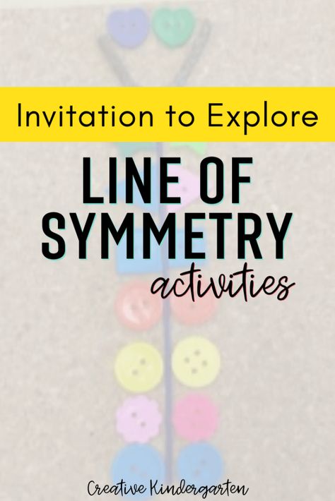 Use hands-on activities to engage students in learning about lines of symmetry. Use a variety of materials to practice symmetry for kindergarten students. Symmetry Math, Line Of Symmetry, Lines Of Symmetry, Kindergarten Art Activities, Symmetry Activities, Preschool Lesson Plan, Teacher Activities, Symmetry Art, Kindergarten Math Activities