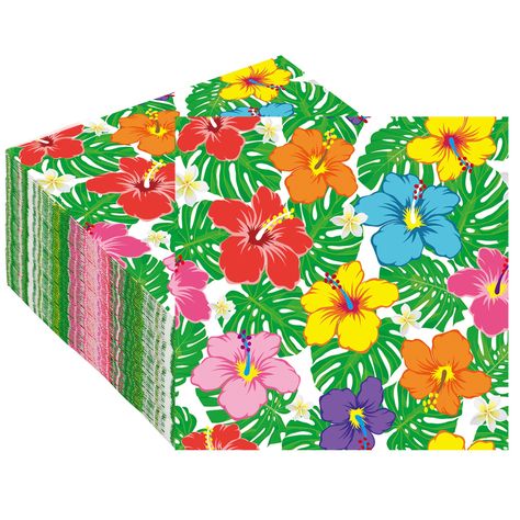 PRICES MAY VARY. Package includes: there are 100pcs summer hibiscus paper cocktail napkins in your package, the sufficient quantity will satisfy your daily and party needs and the delicate design will make it beautiful for the use on your tables. Premium material: our Hawaiian tropical napkins are made of good quality paper which is very soft, nice absorbent and not easy to tear; it is a nice choice for you to choose our high quality napkins. Suitable size: our tropical luau cocktail napkins mea Tropical Napkins, Hawaiian Theme Party, Hibiscus Cocktail, Summer Hibiscus, Birthday Luau, Hawaiian Cocktails, Paper Cocktail Napkins, Hawaiian Theme, Summer Pool Party