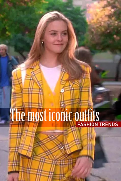 Plaid blazers and skirts are an example of '90s fashions. The plaid sets have stood the test of time. Don't expect the buzz about these outfits to die down anytime soon.  #yellowplaid #plaidoutfits #plaidblazer #plaidskirts #90s #fashiontrends #plaidset #iconicoutfit 90s Plaid Outfits, 90s Plaid Skirt Outfits, Plaid Skirt Outfit 90s, Cher Outfits, Alaia Dress, Yellow Long Sleeve Shirt, Plaid Skirt Outfit, Iconic Outfits, Latest Clothing Trends