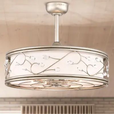 Ceiling Fans | Find Great Ceiling Fans & Accessories Deals Shopping at Overstock Fandelier Ceiling Fans Crystals, Fandelier Ceiling Fans Bedroom, Fan Chandelier Combo, Farmhouse 2023, Fandelier Ceiling Fan, Silver Ceiling Fan, Indoor Ceiling Fans, Future Office, Arizona House