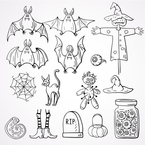 Halloween Zentangle, Printable Nail Art Practice Sheet, Spooky Houses, Halloween Doodles, Doodle Wall, Star Doodle, Tree Doodle, Funky Fonts, Halloween Craft Projects