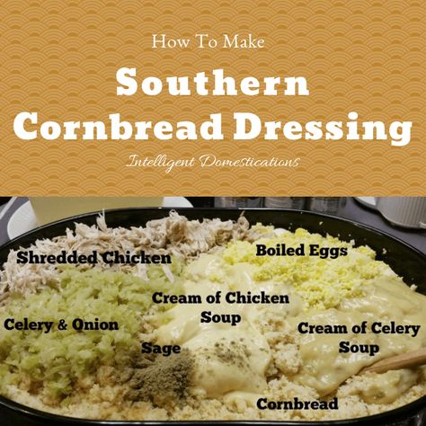 It wouldn't be Thanksgiving without Cornbread Dressing.Here in the deep south, we just call it Dressing, it is understood to be made with cornbread. Southern Style Cornbread Dressing, Easy Cornbread Dressing, Cornbread Dressing With Sausage, Homemade Cornbread Dressing, Cornbread Dressing With Chicken, Southern Cornbread Recipe, Southern Style Cornbread, Dressing Recipes Thanksgiving, How To Make Cornbread