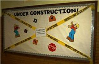 Eberhart's Explorers: Bulletin Boards! Construction Bulletin Board, Caterpillar Bulletin Board, Daycare Bulletin Boards, Construction Theme Classroom, November Bulletin Boards, Ra Bulletin Boards, Preschool Bulletin, Church Bulletin Boards, Library Bulletin Boards