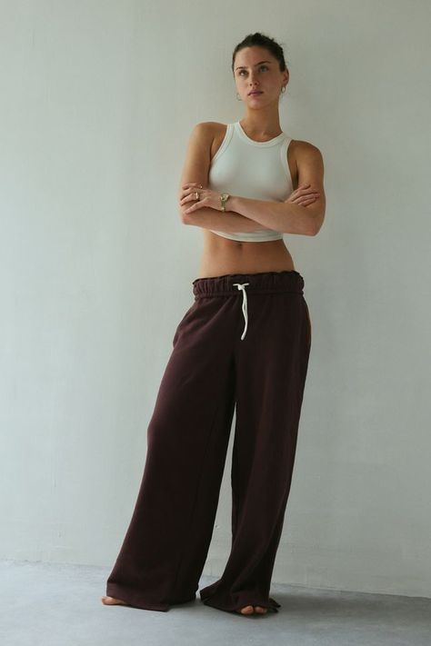 Brown Joggers, Contrast Piping, Split Hem, Christmas Wishlist, Lifestyle Brands, Jogger Pants, Women Lingerie, Jogging, Womens Bottoms