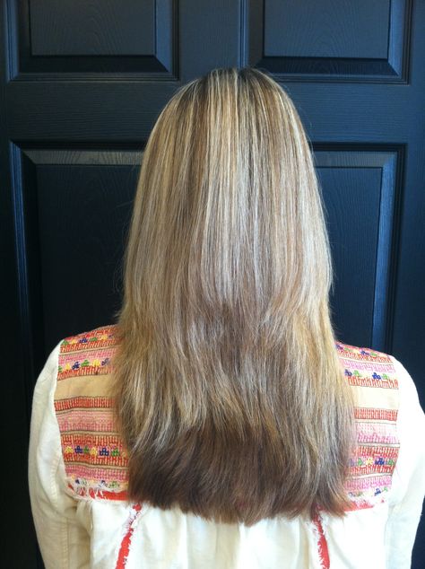 If you have long, thick hair and want a change, why not try adding layers.  Layers will always give you a great shape without losing any of your existing length.  Layers also help keep hair from being weighed down and add body.  Color and Cut by @Heather Kbaucomsalon Layers Unstyled Hair, Unstyled Long Layers, Unstyled Layers, Layers Unstyled, Unstyled Layered Hair, Change Hairstyle, Blonde Layered Hair, Hair With Layers, Hair Drawing