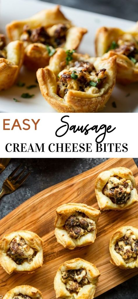 Christmas Eve Appetizers, Cream Cheese Bites, New Years Eve Snacks, Sausage Cream Cheese, Best Christmas Appetizers, Christmas Appetizers Easy, New Years Appetizers, Christmas Appetizers Party, Fall Appetizers