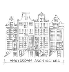 Amsterdam Architecture, Amsterdam Houses, Dutch House, City Drawing, Amsterdam City, House Drawing, Hand Sketch, Urban Sketching, Architecture Sketch