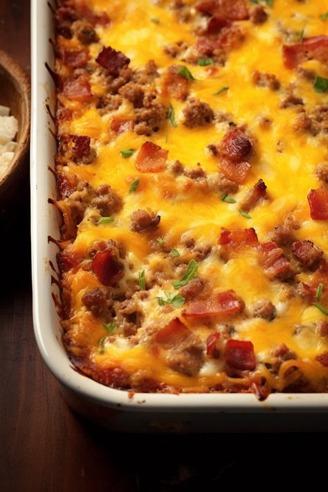 Bacon Cheeseburger Casserole - That Oven Feelin Supper Recipes With Bacon, Cheeseburger Twice Baked Potato, Bacon Cheeseburger Bake, Baked Bacon Cheeseburger Mac And Cheese, Bacon Cheeseburger Potato Casserole, Bbq Bacon Cheeseburger Casserole, Bacon Cheeseburger Tater Tot Casserole, Recipes Using Bacon, Cheeseburger Mac And Cheese