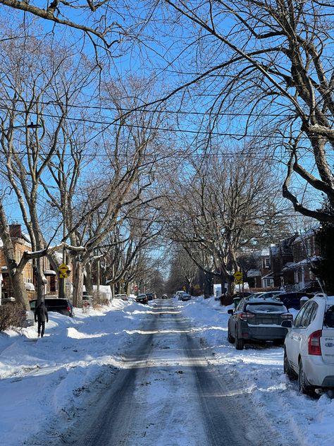 Snowy streets of NDG, Montreal #montreal #winter #snow #street Montreal Canada Aesthetic Winter, Winter In Montreal, Montreal Winter, Snow Street, Canada Snow, Uk Winter, Exchange Program, Winter City, Plane Ticket