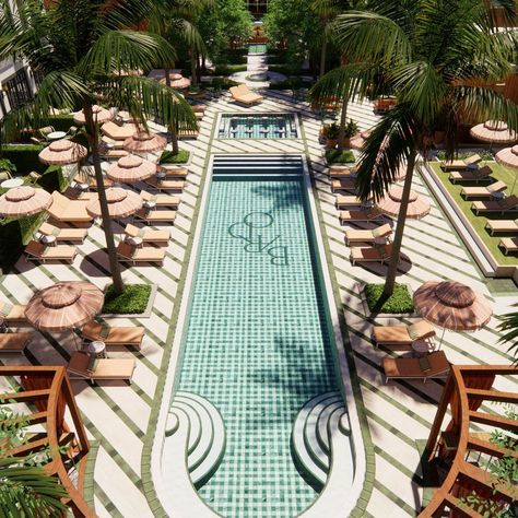 hotel bardo Boutique Hotel Pool Design, Beach Hotel Landscape, Hotel Pool Bar, Hotel Pool Design, Sea Hotel Architecture, Swim Up Bar Resort, Hotel Swimming Pool Aesthetic, Land Ideas, Hotel Swimming Pool