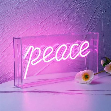 Heliwey Peace Sign Neon Signs USB LED Sign Desk Lightbox Peace Neon Bar Sign 3D Peace Neon Sign, Neon Bar Signs, Cheer Signs, Wash And Fold, Led Light Design, Hot Pink Nails, Currier And Ives, Sign Lighting, Acrylic Box