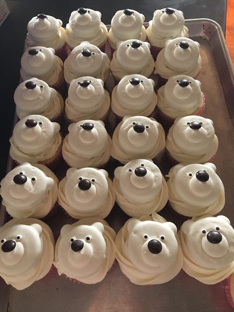 Polar Bear Desserts, Polar Bear Birthday Party, Polar Bear Cupcakes, Cupcake Bear, Polar Bear Birthday, Polar Bear Cake, Polar Bear Cupcake, Teddy Bear Birthday Cake, Polar Bear Party