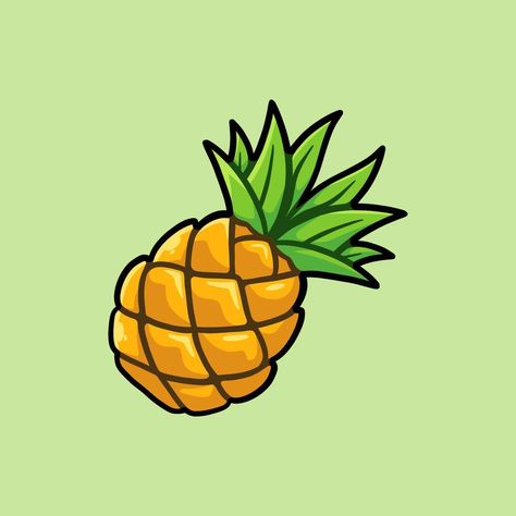 Meat Cartoon, Restaurant Cartoon, Pineapple Icon, Cartoon Pineapple, Pineapple Clipart, Pineapple Drawing, Pineapple Illustration, Pineapple Vector, Pineapple Tattoo