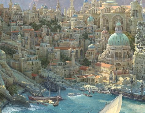 Fantasy Town, Location Inspiration, Most Viewed, Fantasy City, Fantasy Castle, Fantasy Story, Fantasy Places, Fantasy Setting, Fantasy Map