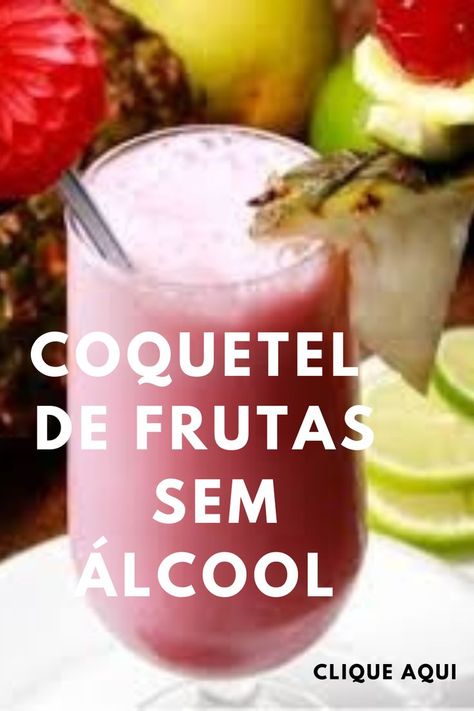 Mais de 5 drinks sem álcool para você se deliciar sem medo. Clique no Pin e confira as receitas e o passo a passo das receitas de coquetel, drinks e batidas sem álcool. Drinks, Tableware, Glass