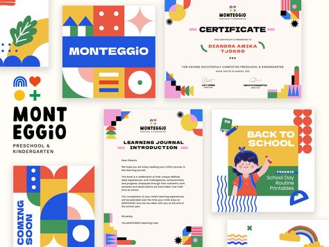 Preschool Branding, Preschool Logo, School Logo, Preschool Kindergarten, Brand Identity Design, Identity Design, Elementary Schools, Brand Identity, Global Community