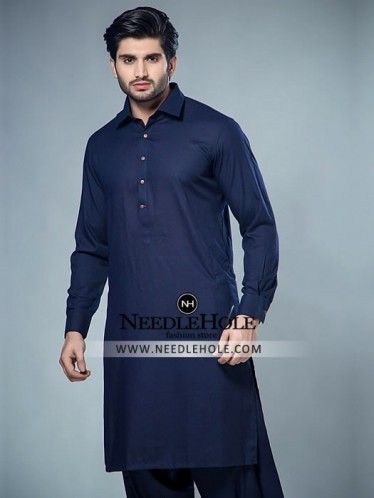 Pajama Men, Shalwar Kameez Designs, Pakistani Kurta, Kurta Pajama Men, Navy Blue Colour, Kurta Patterns, Men's Kurta, Pakistani Salwar, Mens Kurta Designs