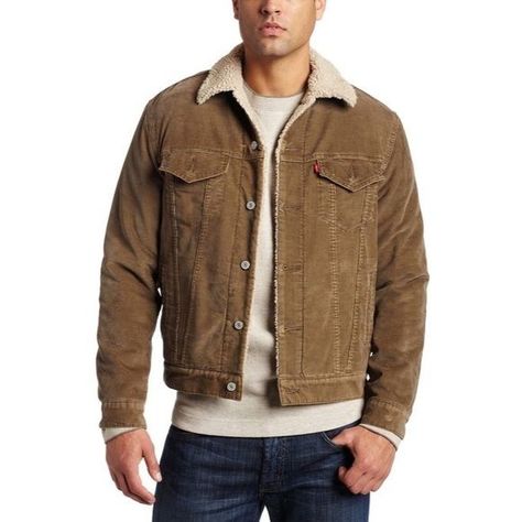 $55.99 - $79.99 Coudroy Jacket Outfits, Brown Corduroy Jacket Outfit, Levi Trucker Jacket, Corduroy Jacket Outfit, Denim Menswear, Cowboy Clothing, Corduroy Sherpa Jacket, Mens Corduroy, Sherpa Trucker Jacket