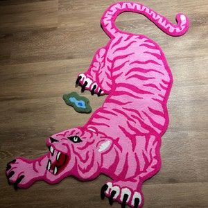 Snug Rugs, Panther Rug, Hot Pink Room, Tufting Ideas, Diy Rugs, Rug Tufted, Bright Room, Pop Art Colors, Tiger Rug