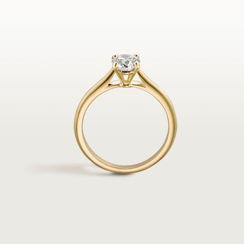 Cartier Engagement Ring Solitaire, Rings Cartier, Cartier Wedding Bands, Tiffany Engagement Ring, Solitaire Engagement Ring Settings, Cartier Gold, Platinum Rose Gold, Designer Rings, Gold Solitaire Ring