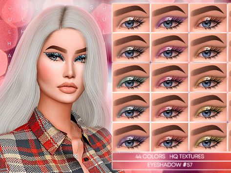 Sims 4 — JUL_HAOS [COSMETICS] EYESHADOW #57 by Jul_Haos — - CATEGORY: EYESHADOW - COLORS: 44 - GENDER - FEMALE - HQ Sims 4 Eyeshadow, The Sims 4 Skin, Makeup Cc, Sims Packs, Sims 4 Cc Makeup, Sims 4 Body Mods, Sims 4 Cc Skin, Sims Games, Sims 4 Dresses