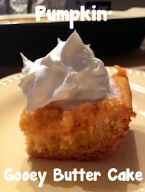 worthyoftheprize.com: Paula Deen (Pumpkin) Gooey Butter Cake Gooey Pumpkin Cake, Pumpkin Butter Cake, Pumpkin Gooey Butter Cake, Gooey Cake, Paula Dean, Pumpkin Treats, Fall Meal, Gooey Butter, Desserts Ideas