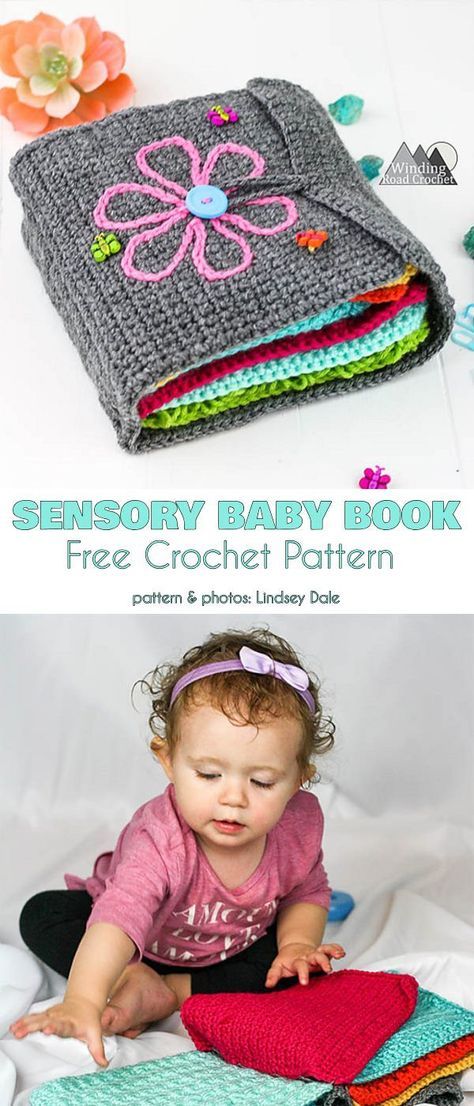 Sensory Baby Book Free Crochet Pattern Crochet Baby Mittens, Book Crochet, Crochet Book Cover, Crochet Baby Gifts, Crochet Book, Baby Crochet Patterns Free, Crochet Baby Toys, Crochet Mittens, Your Crochet