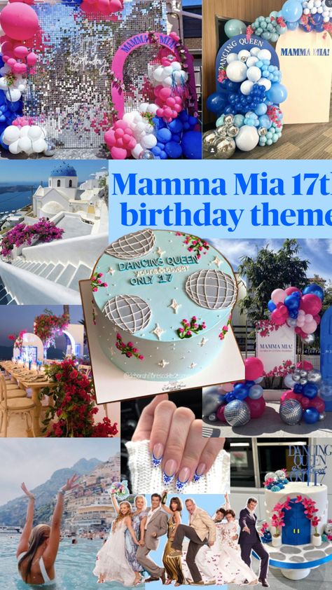 Mamma Mia the best movie and dancing queens one of the best movies ever into a 17th birthday theme!! Queens Birthday Cake, Queen Birthday Party, 17th Birthday Party Ideas, 21st Birthday Themes, Seventeenth Birthday, 17 Birthday, 17th Birthday Ideas, The Best Movies, 13th Birthday Parties