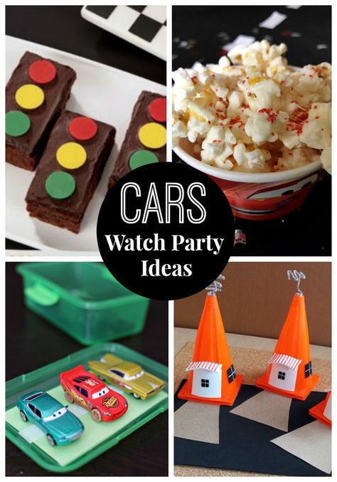 KA-CHOW! Cars 3 is now on Blu-Ray! What better way to celebrate than to host your own Cars Watch Party! Simple ideas to host a family movie night. Cars Movie Night, Cars Party Ideas, Disney Themed Movie Night, Disney Movie Night Food, Ka Chow, Disney Movie Night Dinner, Disney Cars Movie, Movie Food, Movie Night Dinner