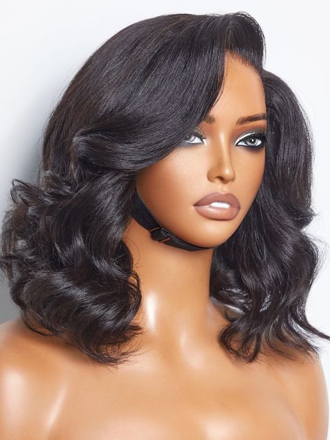 PRICES MAY VARY. 💝NATIVE HAIR TACTILITY - Thanks to a special LIGHT YAKI STRAIGHT process, the hair looks very natural and native hair tactility. 100% human virgin hair short black wig with bangs, natural color - undyed, healthy and stronger, take color and holds curls well, minimal shedding, last up to 2+ years with proper maintenance. 💝LUVME READY TO GO WIG - Get a natural curly look in just 30 seconds, beginner-friendly, truly glueless and protective, easy-to-manage everyday ready to wear w Native Hair, Short Black Wig, Black Wig With Bangs, Short Black Wigs, Short Hair Wigs, Women's Wigs, Human Virgin Hair, Black Wig, Wigs Human Hair