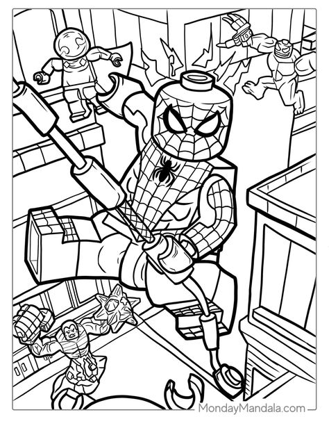 Spiderman Colouring Printables, Lego Spiderman Coloring Pages, Spiderman Free Coloring Printables, Coloring Page Spiderman, Marvel Colouring In Pages, Spiderman Coloring Sheet, Free Spiderman Printables, Spider Man Coloring Pages Free Printable, Spider Man Printable