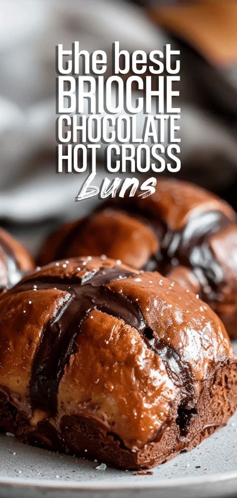 Brioche Chocolate Hot Cross Buns [50 Minutes] – Chasety Hot Crossed Buns Recipe, Hot Cross Buns Recipe Chocolate Chip, Brioche Chocolate, Traditional Hot Cross Buns Recipe, British Hot Cross Buns Recipe, Brioche Hot Cross Buns, Chocolate Hot Cross Buns, Festive Baking, French Brioche