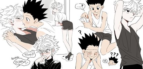 Bottom Killua, Killua And Gon, Chanbaek Fanart, Hunterxhunter Hisoka, Anime Love Quotes, Anime Heaven, Hunter Anime, Black And White Drawing, Fanarts Anime