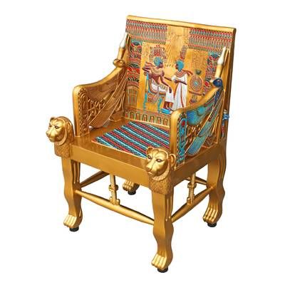 Design Toscano Cleopatra Neoclassica Chaise Lounge & Reviews | Wayfair Egyptian Dollhouse, Egyptian Throne, Egyptian Furniture, King Tut Tomb, The Boy King, Egyptian Design, Throne Chair, Miniature Projects, Etagere Bookcase