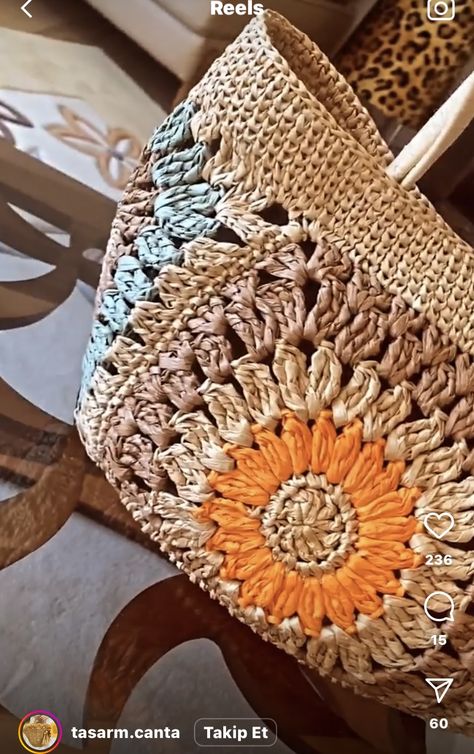 Rafia Crochet, Crochet Basket Pattern Free, Crochet Boho Bag, Crochet Beach Bags, Crochet Shoulder Bags, Crochet For Beginners Blanket, Crochet Bag Tutorials, Crochet Dolls Free Patterns, Crochet Bag Pattern Free