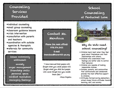 School Counseling Brochure for Parents - The School Counseling Files Counseling Brochure, Crisis Counselor, Guidance Counseling, Elementary School Counselor, English Transition Words, Individual Counseling, Group Counseling, Career Readiness, Guidance Lessons