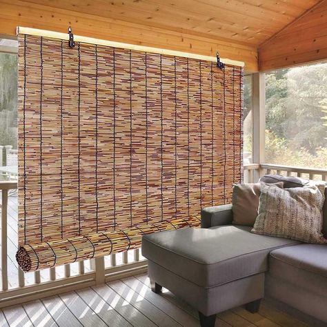 PRICES MAY VARY. 【Natural Hand Woven】This beautiful bamboo blinds outdoor is durable and long-lasting, with exquisite workmanship, even wiring, small gaps, amazing decorative effect, suitable for various home improvement styles. 【Keep Your Space Cool】When installing the bamboo shades, it can block the sun heat, protect you from the sun, and has the function of filtering, ventilating, purifying the air, keeping indoor and outdoor ventilation, so that your room can be kept in hot summer days Keep Screen Porch Accessories, Patio Shades, Porch Shades, Privacy Shades, Bamboo Blinds, Patio Shade, Bamboo Shades, Curtains Width, Inspire Me Home Decor