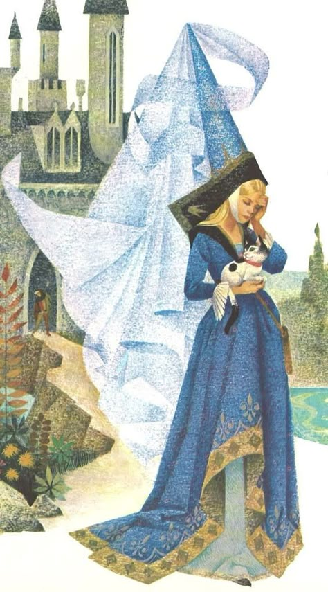 Arte Pulp, Medieval Princess, Medieval Aesthetic, Fairytale Illustration, Arte Inspo, Fairytale Art, Medieval Fashion, A Castle, Medieval Art