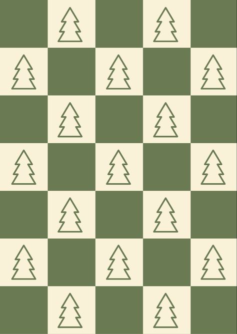 Dark green and cream checkered background with Christmas tree outlines in the cream boxes Christmas Checkered Wallpaper, Sage Green Christmas Wallpaper, Green Christmas Aesthetic Wallpaper, Dark Green Christmas Wallpaper, Green Checkered Wallpaper, Green And Cream Wallpaper, Christmas Green Wallpaper, Green Christmas Aesthetic, Green Christmas Wallpaper