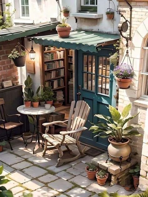 Vintage Cottage Exterior, Exterior Tiny House, Cute Townhouse, Living Space Decor, Cottage Exterior, House Extension Design, Vintage Cottage, Cafe Design, Outdoor Rooms