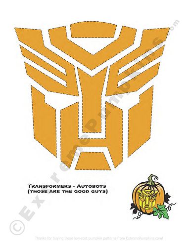 Transformers Autobots pumpkin pattern by Dave L, via Flickr Optimus Prime Pumpkin Stencil, Transformer Pumpkin Carving, Transformer Pumpkin, Transformers Pumpkin, Pumpkin Carving Pattern, Transformers Birthday, Pumpkin Stencils, Halloween Pumpkin Carving Stencils, Carving Stencils