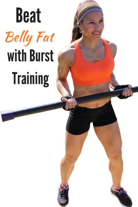 Are you ready to “burst”? And no, we’re not talking about your belly, but a style of cardio training that will fire up your fat-burning metabolism to incinerate calories both during the exercise and for hours afterwards. Here we go! #bellyfat #losefat #loseweight #workout #DIYActive Training Workouts, Belly Fat Workout, Stubborn Belly Fat, At Home Gym, Lose Belly, Cardio Workout, Lose Belly Fat, You Fitness, No Equipment Workout